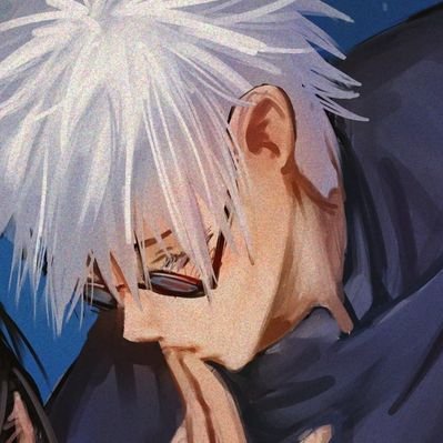 Digital art of a person with short, spiky white hair and black glasses looking down, placing two fingers on their lips thoughtfully