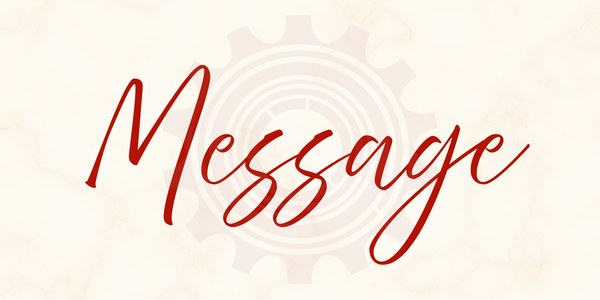 Text reading "Message" in red script
