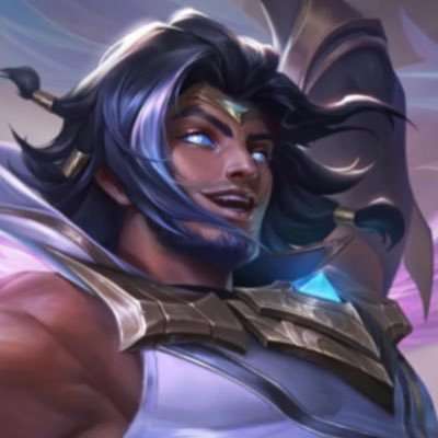 Digital art of a muscular person with dark skin and purple hair, raising an arm while buffeted by wind, looking heroic